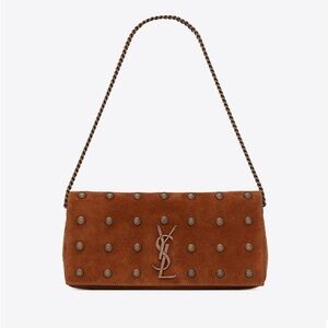 SAINT LAURENT Studded Monogram Kate 99 Bag Suede YSL